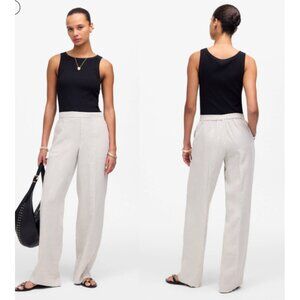 Madewell The Easy Pull-On 100% Linen Pants NWT in Oat Small